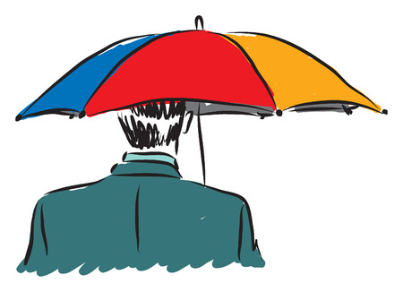 businessman with un umbrella business concept illustrationのイラスト素材
