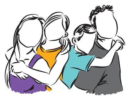 happy family illustrationのイラスト素材