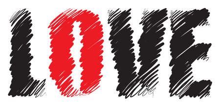 love handwritting illustrationのイラスト素材