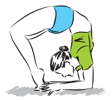 woman stretching illustrationのイラスト素材
