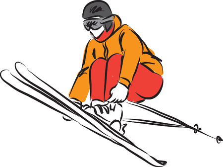 ski jumping 3 illustrationのイラスト素材