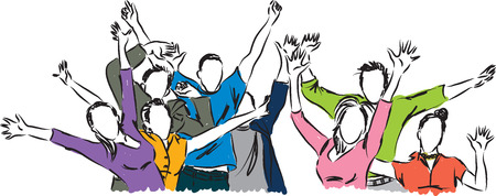 happy people illustrationのイラスト素材