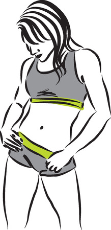 fitness woman illustrationのイラスト素材