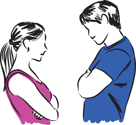 couple illustrationのイラスト素材