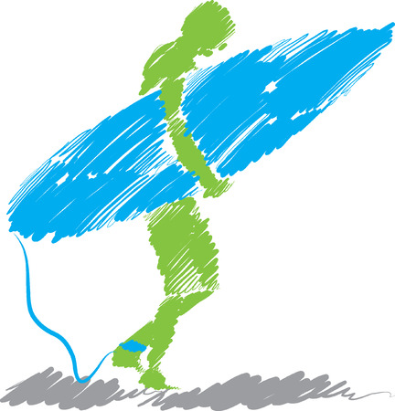 surfer rough illustration 4のイラスト素材