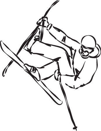 ski jump illustration 2のイラスト素材