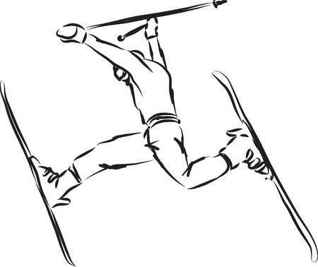 ski jump illustrationのイラスト素材