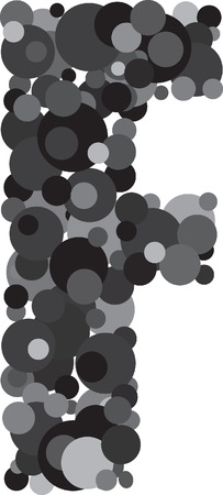 alphabet bubbles letter F illustrationのイラスト素材