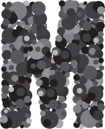 alphabet bubbles letter M illustrationのイラスト素材