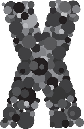 alphabet bubbles letter X illustrationのイラスト素材