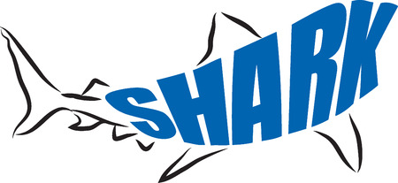 shark TEXT illustrationのイラスト素材