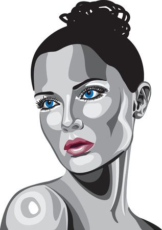 Metallic Woman Face illustrationのイラスト素材