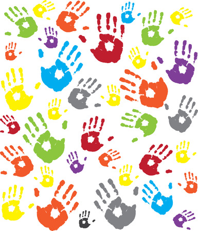 handsprint color illustrationのイラスト素材