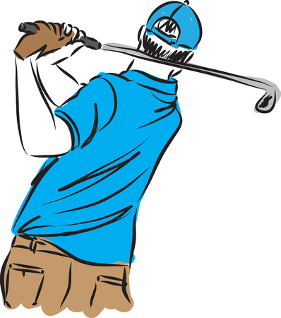 golf PLAYER MAN ILLUSTRATIONのイラスト素材