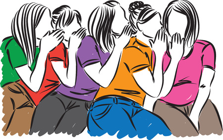 women gossip illustrationのイラスト素材