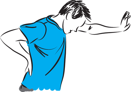 man with back pain illustrationのイラスト素材