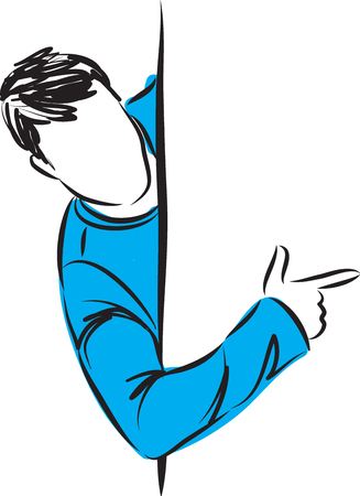 MAN SHOWING GESTURE ILLUSTRATIONのイラスト素材
