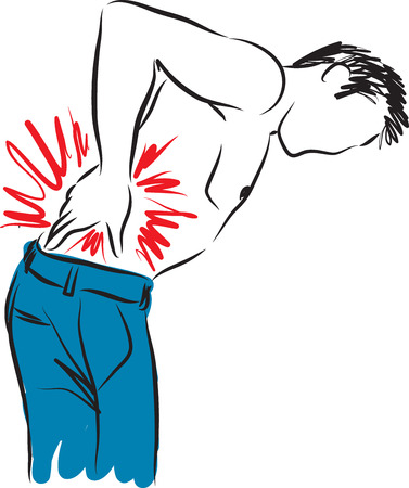 man with back pain illustrationのイラスト素材