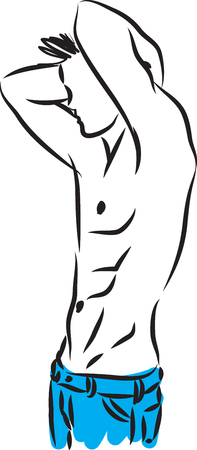 man posture modeling illustrationのイラスト素材