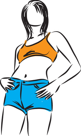 pretty woman modeling illustrationのイラスト素材