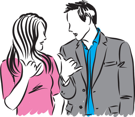 couple illustration making surf cool gesture illustrationのイラスト素材