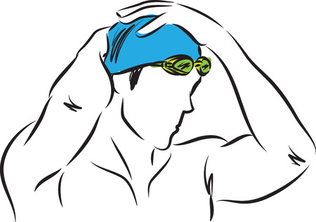 professional swimmer man vector illustrationのイラスト素材