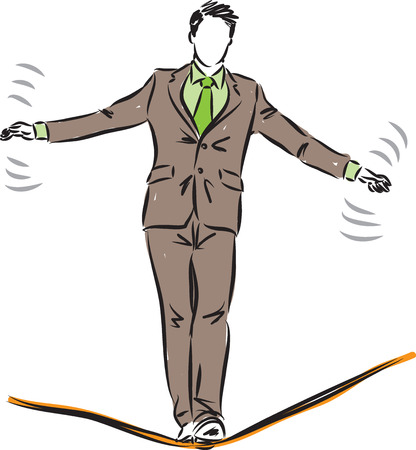 BUSINESSMAN FRONT TAKING RISKS CONCEPT ILLUSTRATIONのイラスト素材