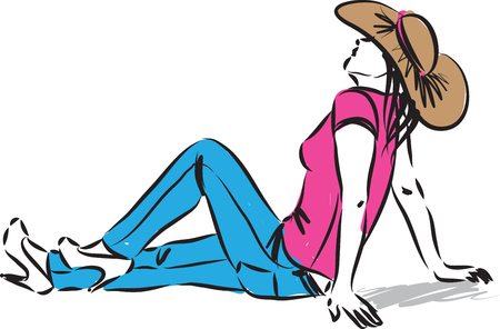 Pretty lady vector illustrationのイラスト素材