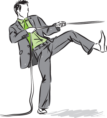 business man 2 pulling rope vector illustrationのイラスト素材