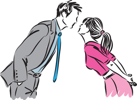 romantic couple vector illustrationのイラスト素材