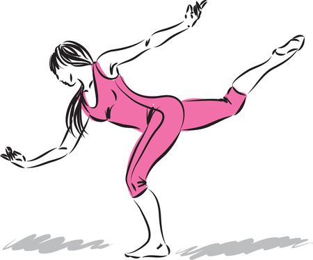 Modern dancer woman illustrationのイラスト素材