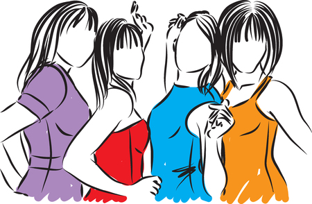 group of women at party vector illustrationのイラスト素材