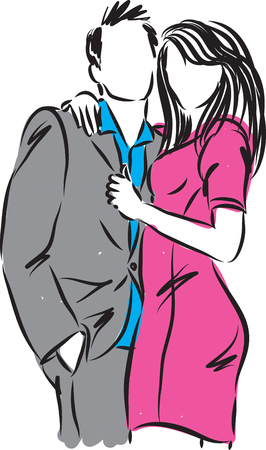 fashion couple vector illustrationのイラスト素材