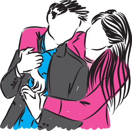 Couple dating vector illustrationのイラスト素材