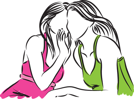 women telling secret vector illustrationのイラスト素材