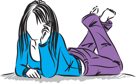 woman talking on phone vector illustrationのイラスト素材