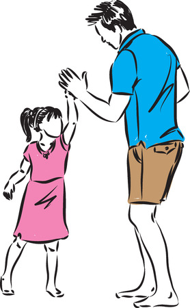 father with daughter vector illustrationのイラスト素材