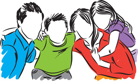 Happy family vector illustrationのイラスト素材