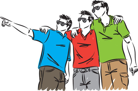 group of friends vector illustrationのイラスト素材