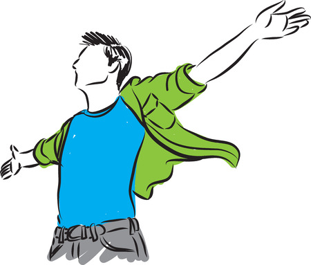 man freedom concept vector illustrationのイラスト素材