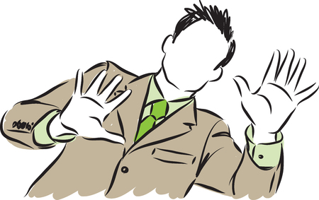 businessman showing hands vector illustrationのイラスト素材