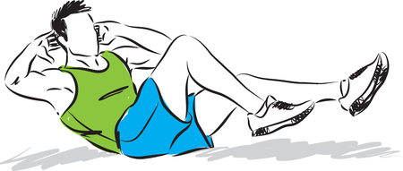 Fitness man doing exercises vector illustrationのイラスト素材