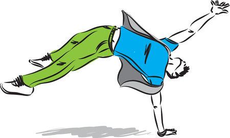 Man hip hop dancer vector illustration.のイラスト素材