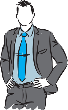 Businessman posing vector illustration.のイラスト素材