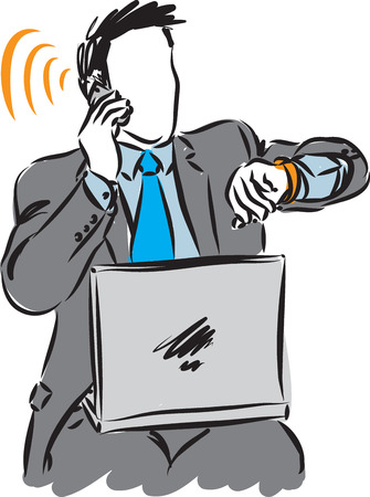 A businessman checking watch late concept vector illustration.のイラスト素材