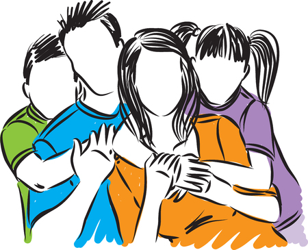 happy family vector illustrationのイラスト素材