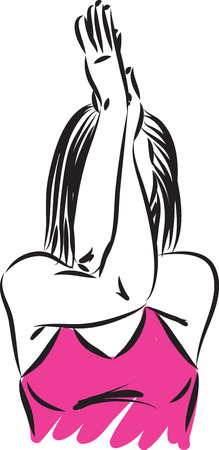 woman yoga posture vector illustrationのイラスト素材