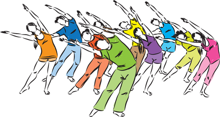 group of fitness people vector illustrationのイラスト素材