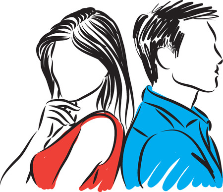 Woman and man vector illustration.のイラスト素材