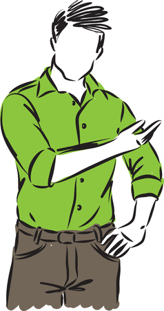 man showing gesture vector illustrationのイラスト素材